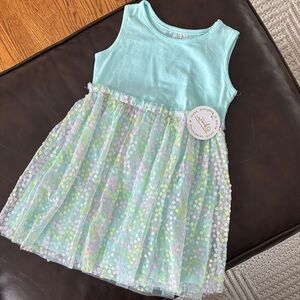 Aqua Sequin Kids Dress - Perfect for Easter